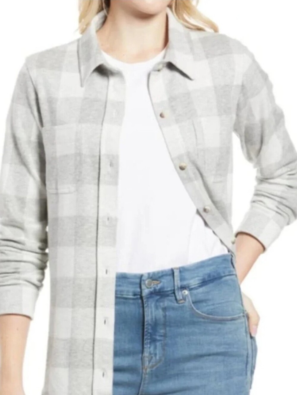 Faherty Legend Sweater Shirt Gray Buffalo Check, M